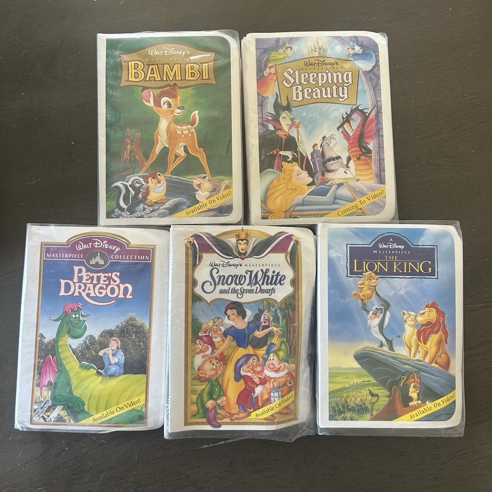 Vintage McDonald's Disney Masterpiece Collection Mini VHS Toys Lot 5 Sealed 90s